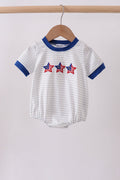 Navy bow applique stripe bubble